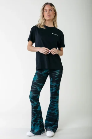 Broeken<Colourful Rebel Animal Mesh Flare Pants | Storm green Stormgreen