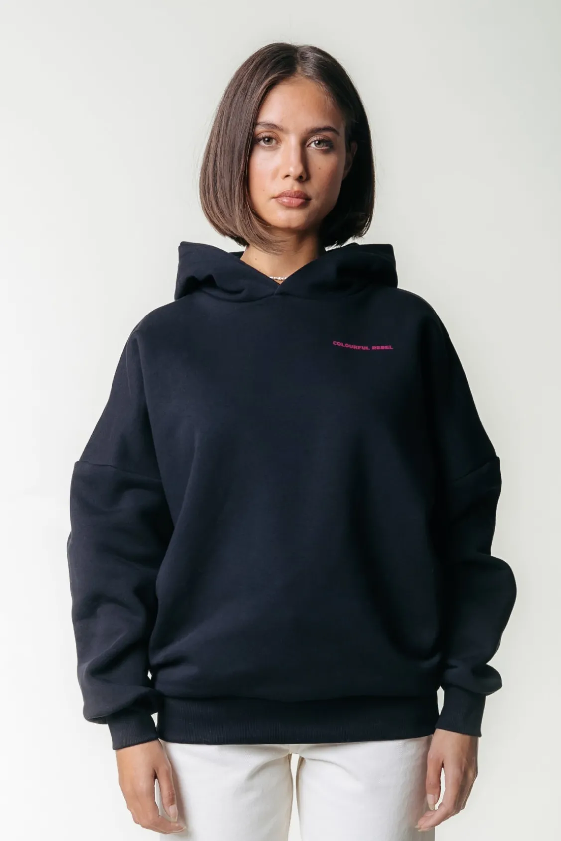 Hoodies<Colourful Rebel Flower Square Hoodie | Black