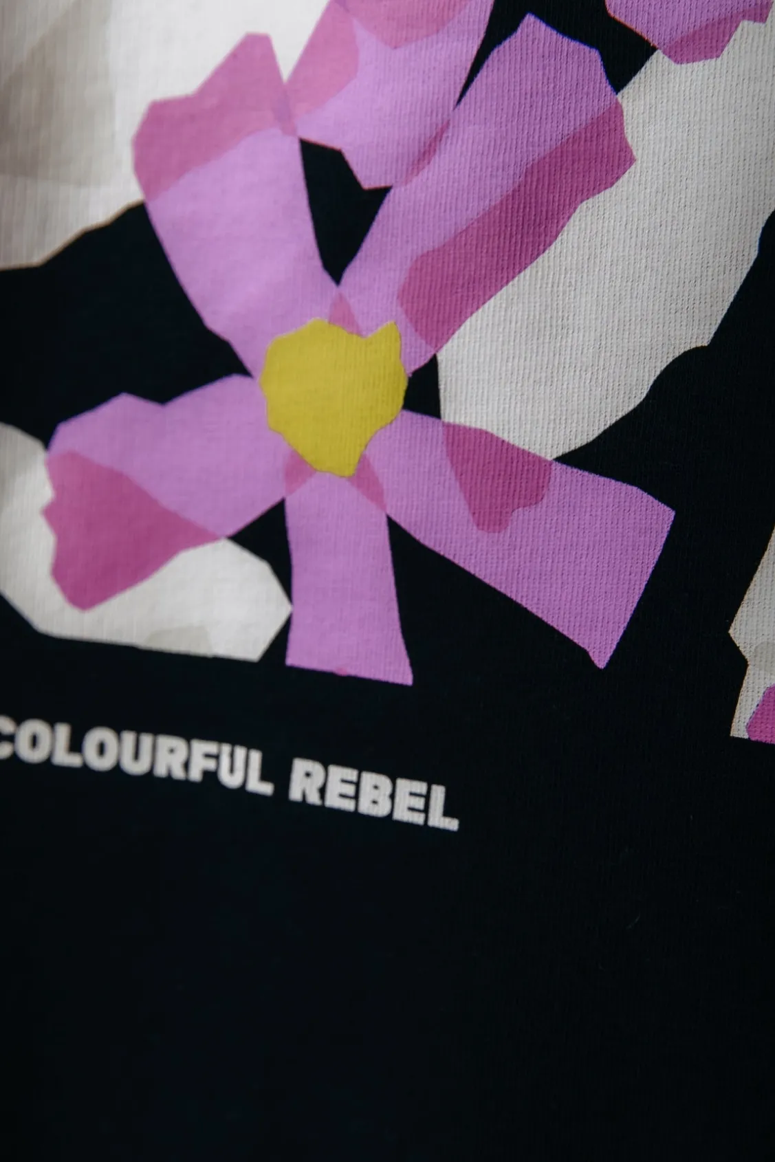 Hoodies<Colourful Rebel Flower Square Hoodie | Black