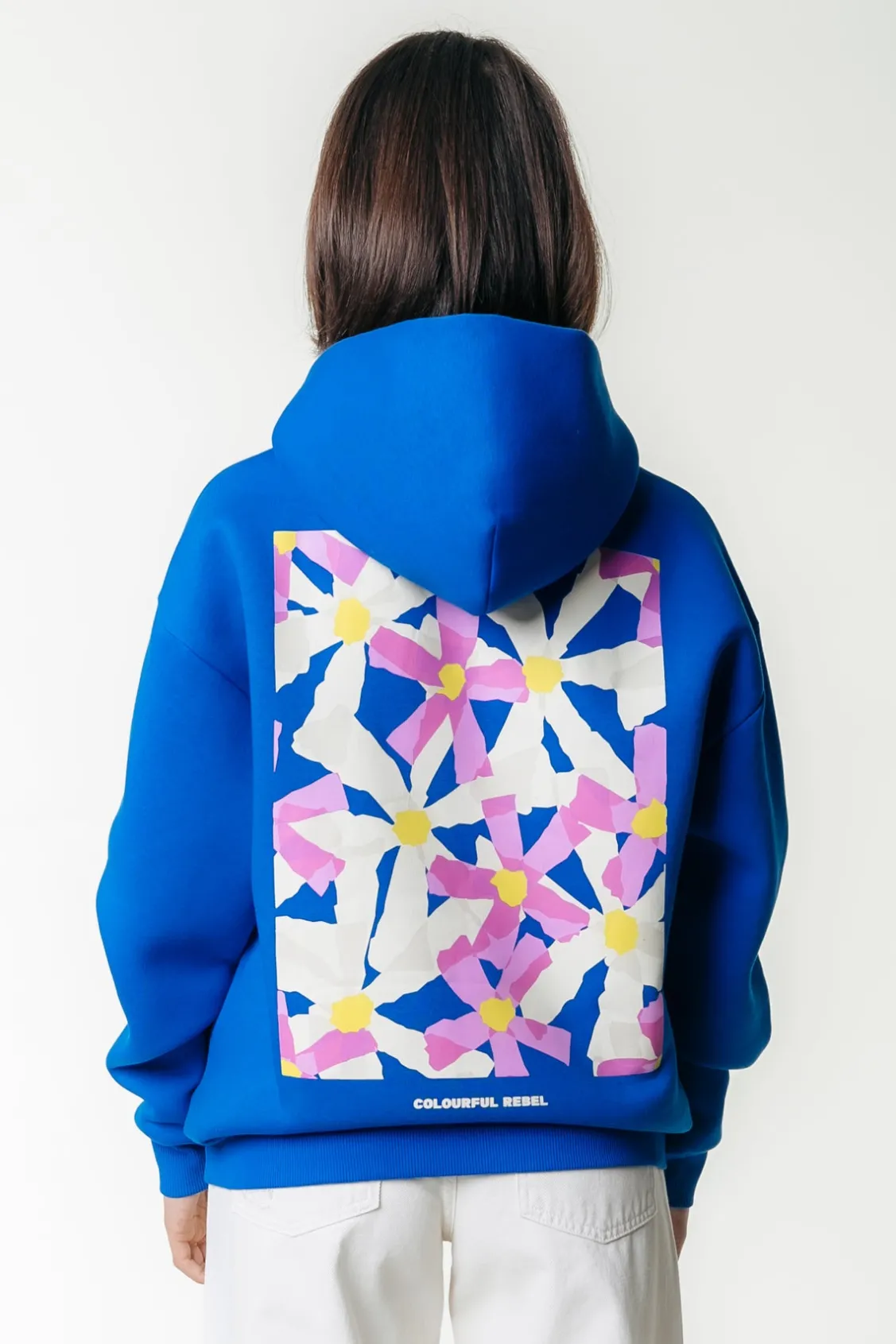 Hoodies<Colourful Rebel Flower Square Hoodie | Blue