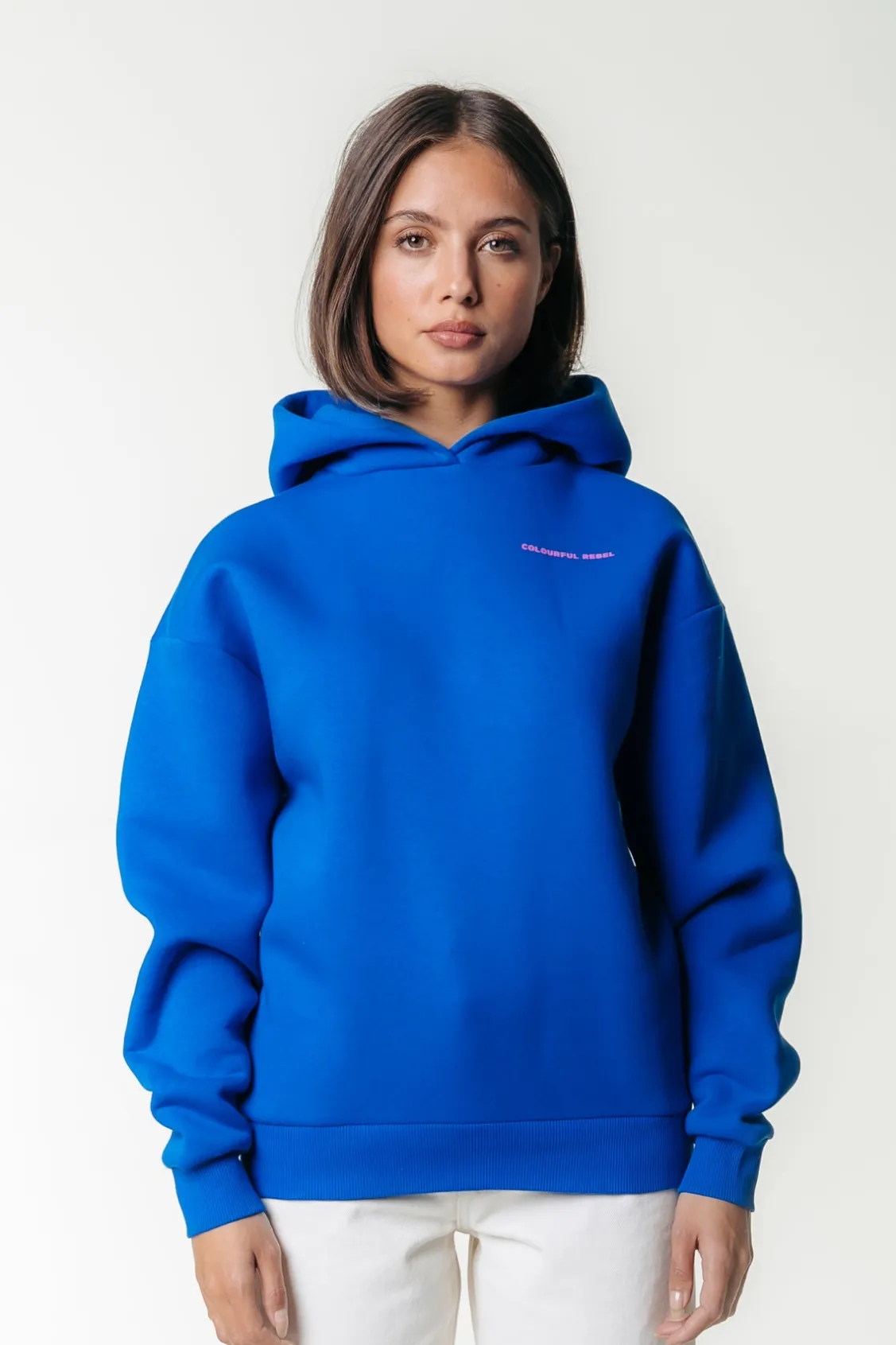 Hoodies<Colourful Rebel Flower Square Hoodie | Blue