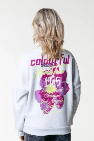 Truien<Colourful Rebel Flower World Tour Sweat | Light grey melange Lightgreymelange