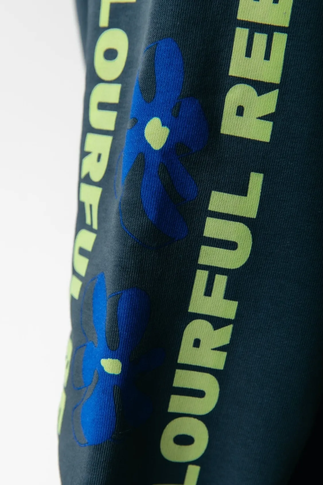 Hoodies<Colourful Rebel Flowers Sleeve Logo Hoodie | Green gables Greengables