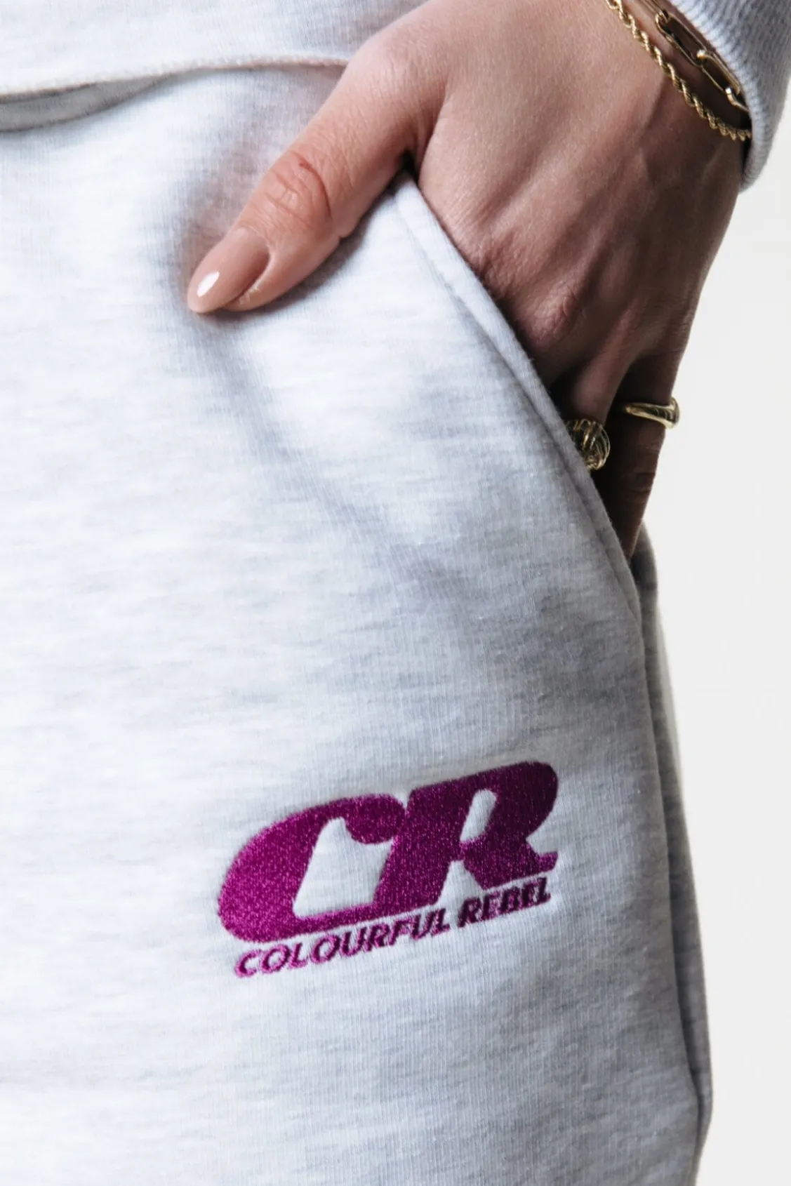 Broeken<Colourful Rebel Joelle Logo Jogger Pants | Light grey melange Lightgreymelange