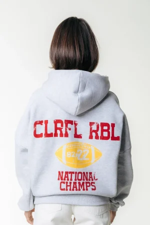 Hoodies<Colourful Rebel National Champs Hoodie | Light grey melange Lightgreymelange