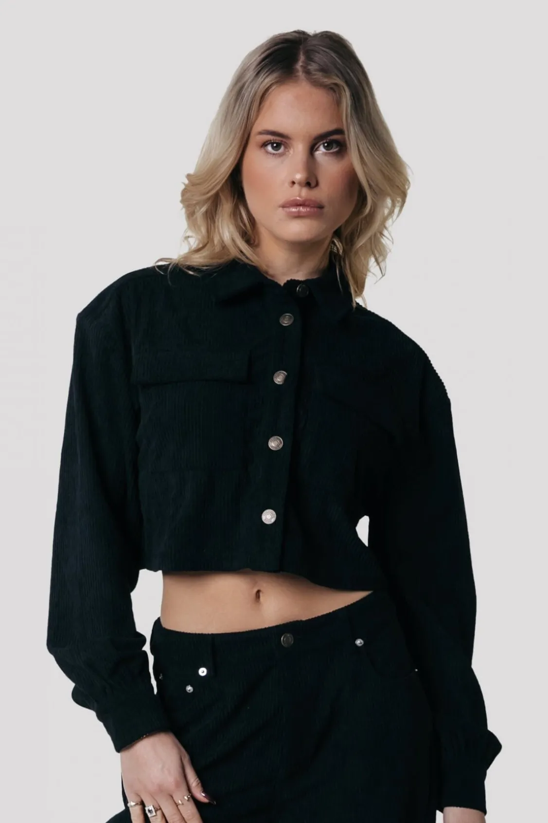 Blouses<Colourful Rebel Olle Corduroy Blouse | Black