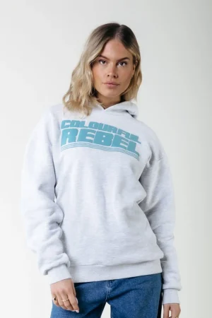 Hoodies<Colourful Rebel Puff Logo Hoodie | Light grey melange Lightgreymelange