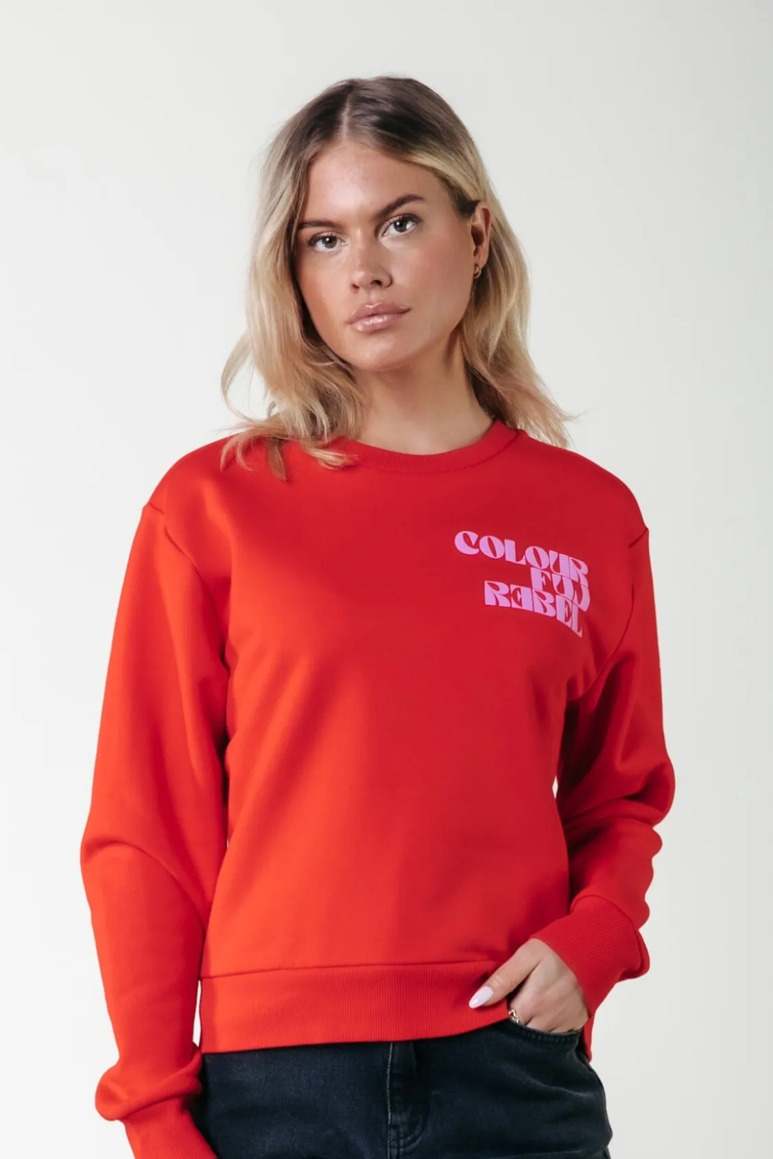 Truien<Colourful Rebel Puff Logo Sweat | Scarlet Red Scarletred