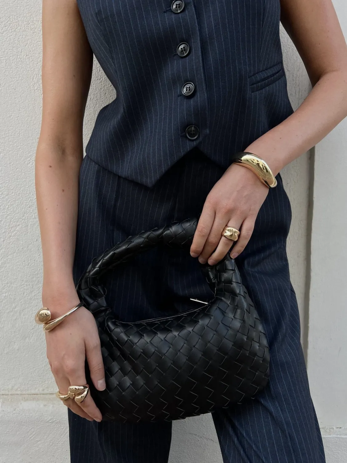 Broeken<Colourful Rebel Rus Pinstripe Straight Pants | Dark blue Darkblue