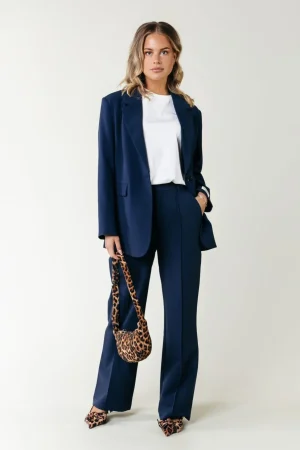 Broeken<Colourful Rebel Rus Straight Pants | Dark Navy Darknavy