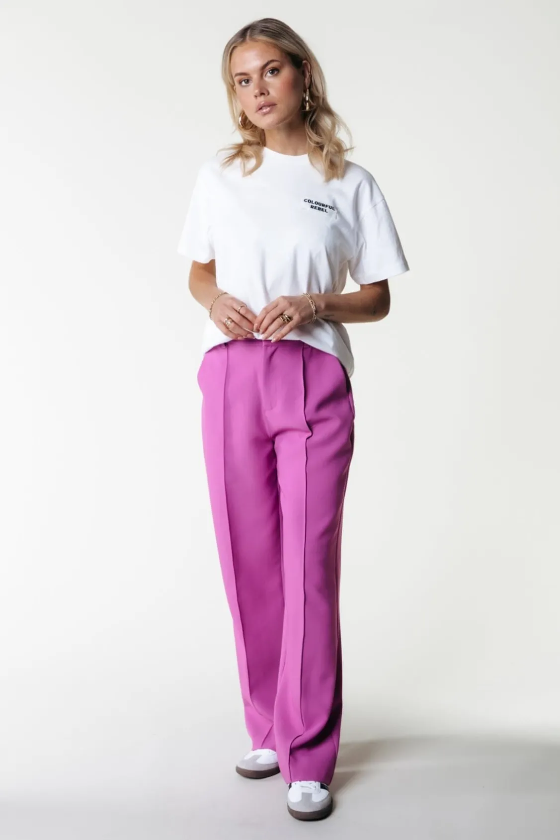 Broeken<Colourful Rebel Rus Straight Pants | Violet Pink Violetpink