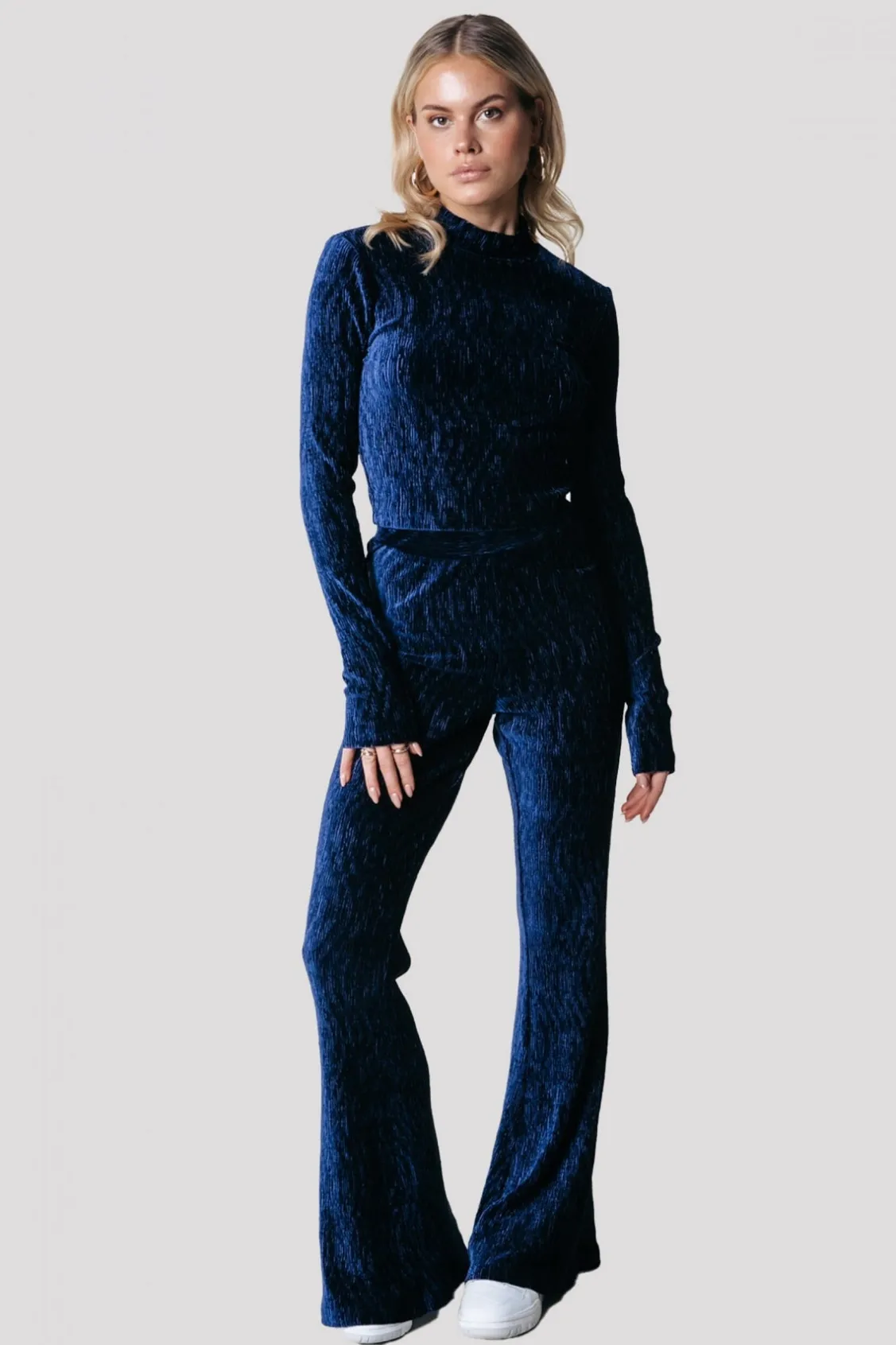 Broeken<Colourful Rebel Structure Velvet Flare | Peacoat Blue Peacoatblue