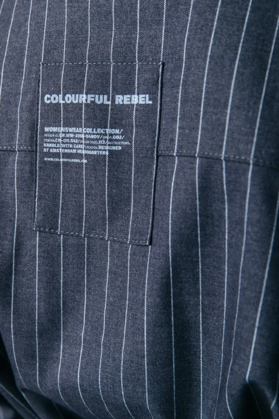 Blouses<Colourful Rebel Talia Pinstripe Blouse | Dark Anthracite Darkanthracite