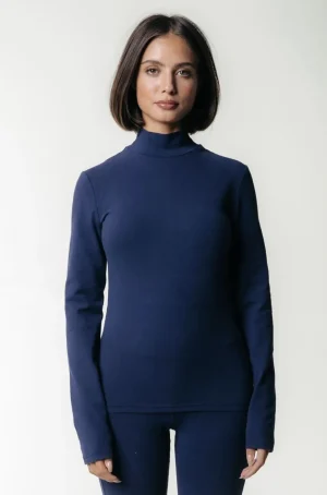 Tops<Colourful Rebel Uni Fitted Turtleneck Top | Peacoat Blue Peacoatblue