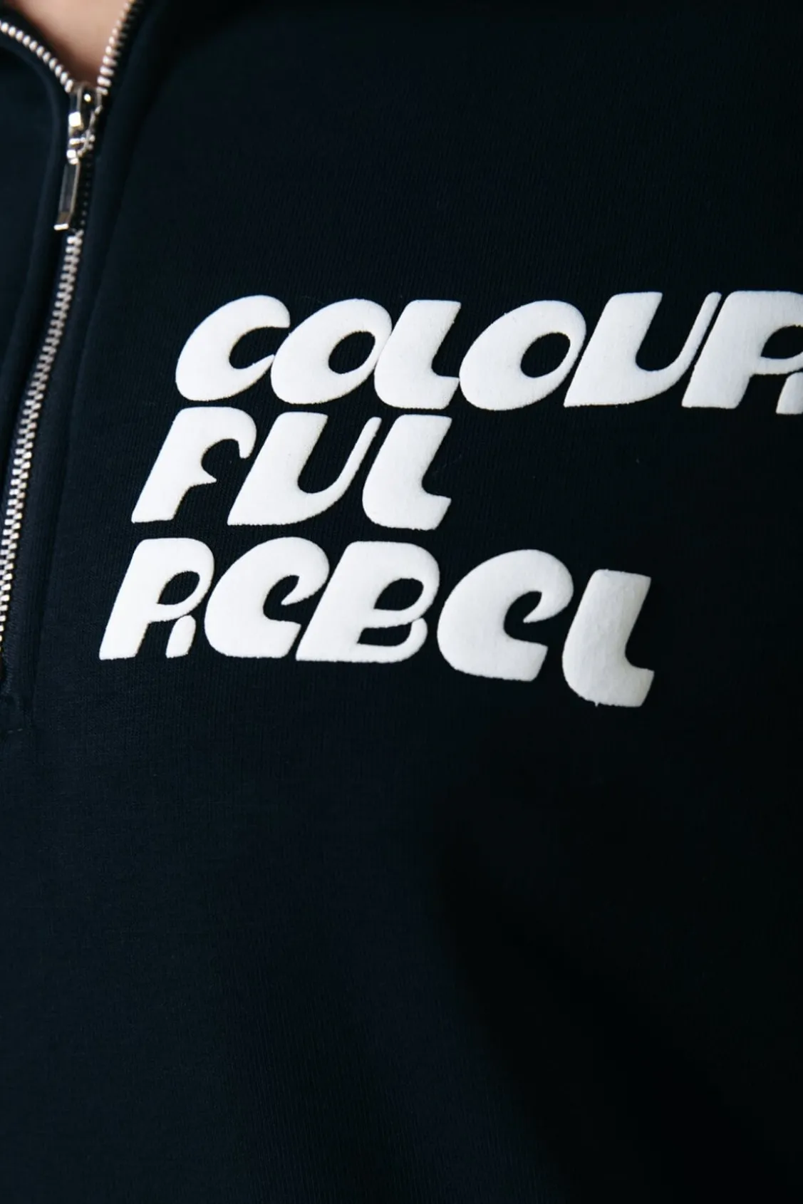 Truien<Colourful Rebel Uni Logo Zip Sweat | Black