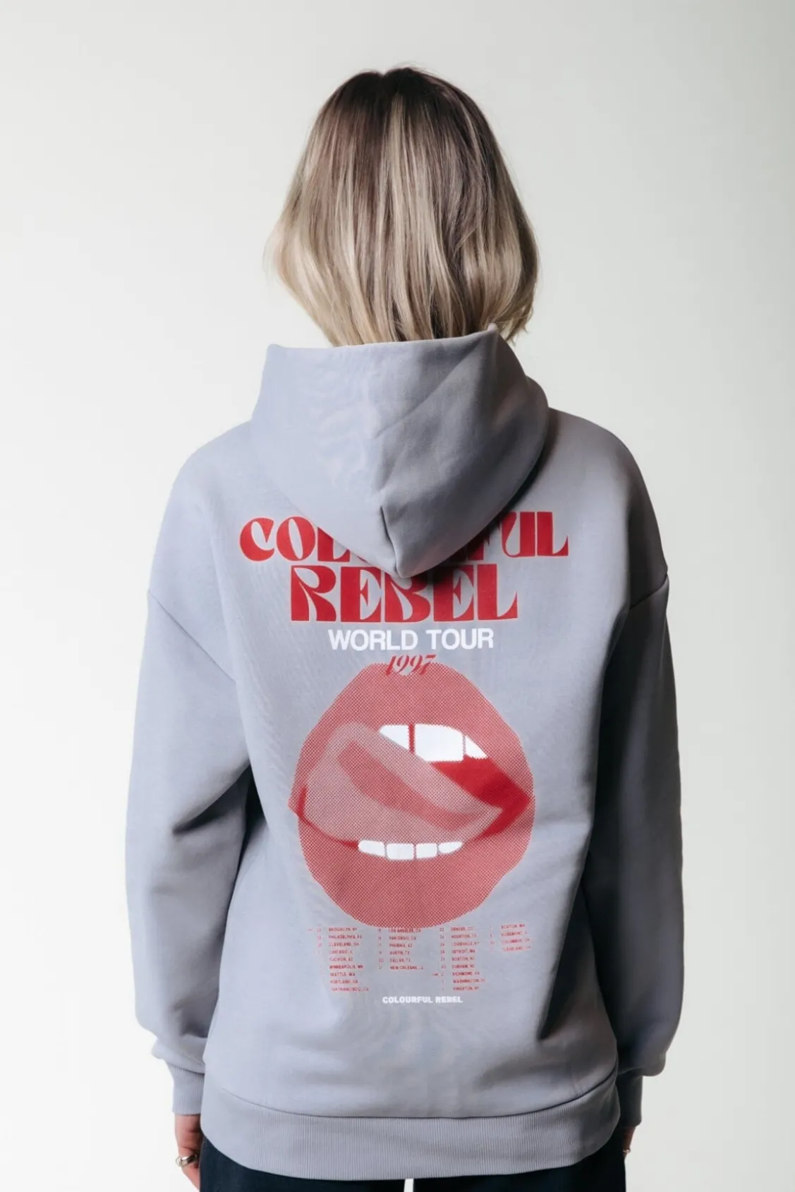 Hoodies<Colourful Rebel World Tour Hoodie | Light grey Lightgrey