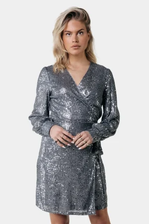 Jurken<Colourful Rebel Xita Sequins Dress | Silver grey Silvergrey